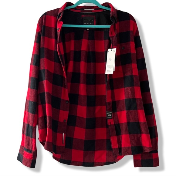 Demin & Flower Ricky Singh Red & Black Flannel - Picture 1 of 6